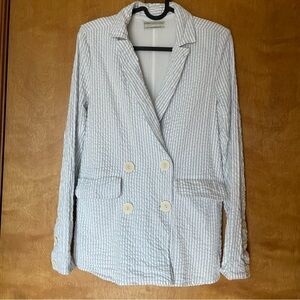Urban outfitters Women's blue Striped double breasted Blazer